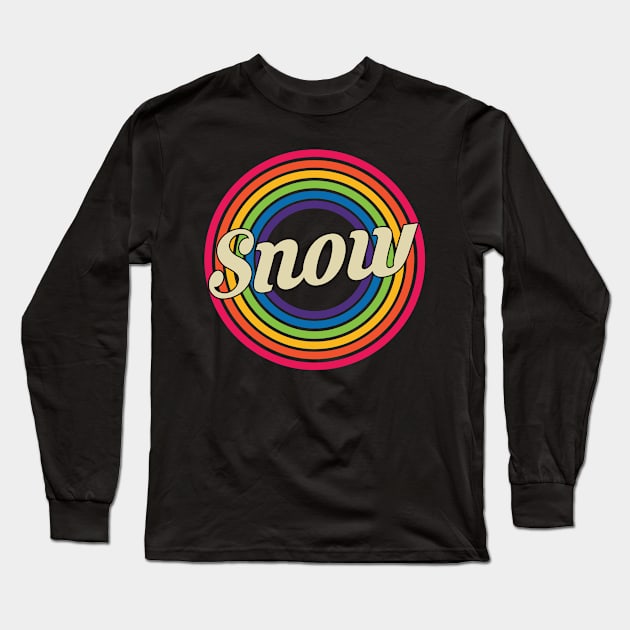 Snow - Retro Rainbow Style Long Sleeve T-Shirt by MaydenArt